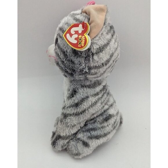 Ty Beanie Boo KiKi the Cat 9” Plush Bean Bag Stuffed Animal Tabby Cat - Picture 3 of 10